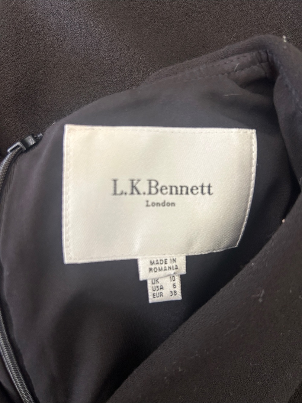 LK Bennett London Classic Black Long-Sleeve faux wrap Sheath Dress - Picture 6 of 12